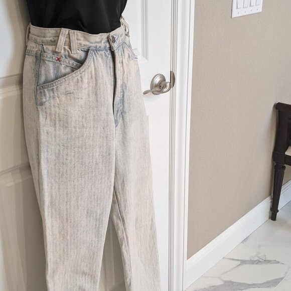 Vintage 90's Rocky Mountain Bareback Jeans white wash Pinstripe 27x34 - Picture 12 of 12